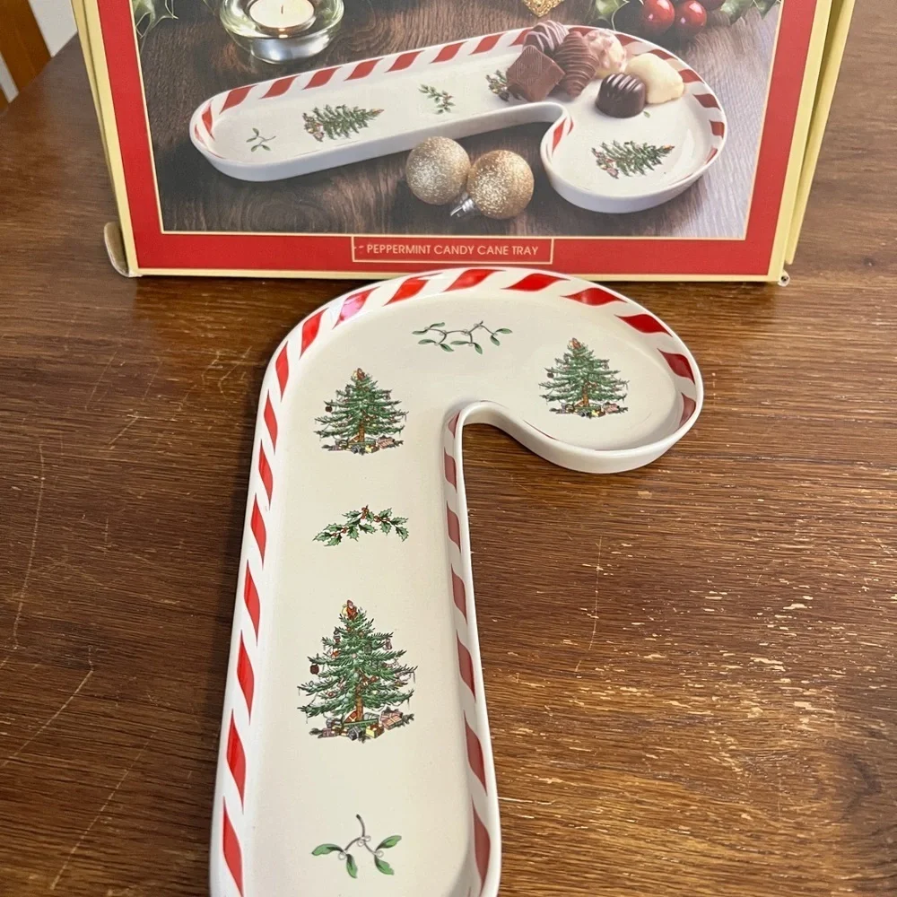 Spode Christmas Tree Peppermint Candy Cane Tray – New in Box